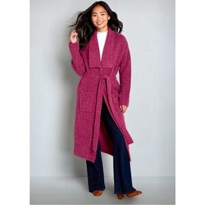 ModCloth NWT Cozy Does It Robe Sweater Coat-Pink Plush Color-Brand New! Large
